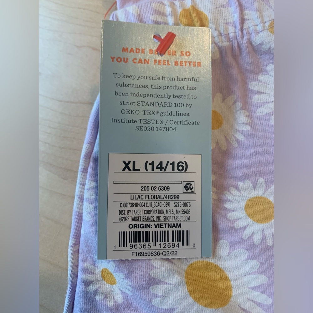 THREE PAIRS - Cat & Jack Lilac Floral Girls XL 14/16 - Picture 2 of 6